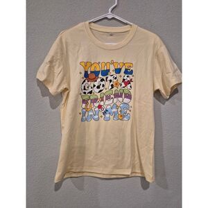 Disney Women's Toy Story Inspired Cow Print T-Shirt Size S Cream